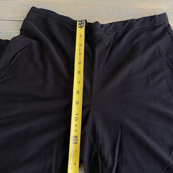 Eileen Fisher Stretchy Wide Straight Leg Viscose Knit Pants Black - SMALL (O7) - Picture 3 of 5
